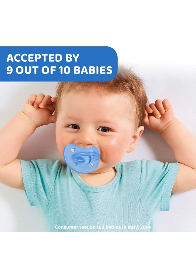 شيكو Chicco PhysioForma Soother for Babies (6-16 Months) | Baby Pacifier with Unique Shape to Support Baby's Breathing | Soft Silicon Material | BPA Free (Blue) - Image 5